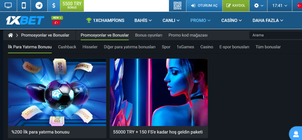 1xBet Bonusları