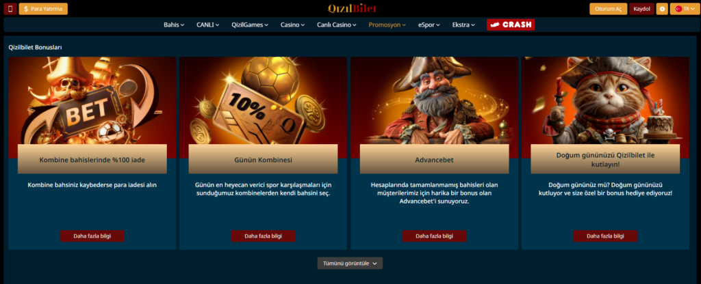 QizilBilet Bonus ve Promosyonlar